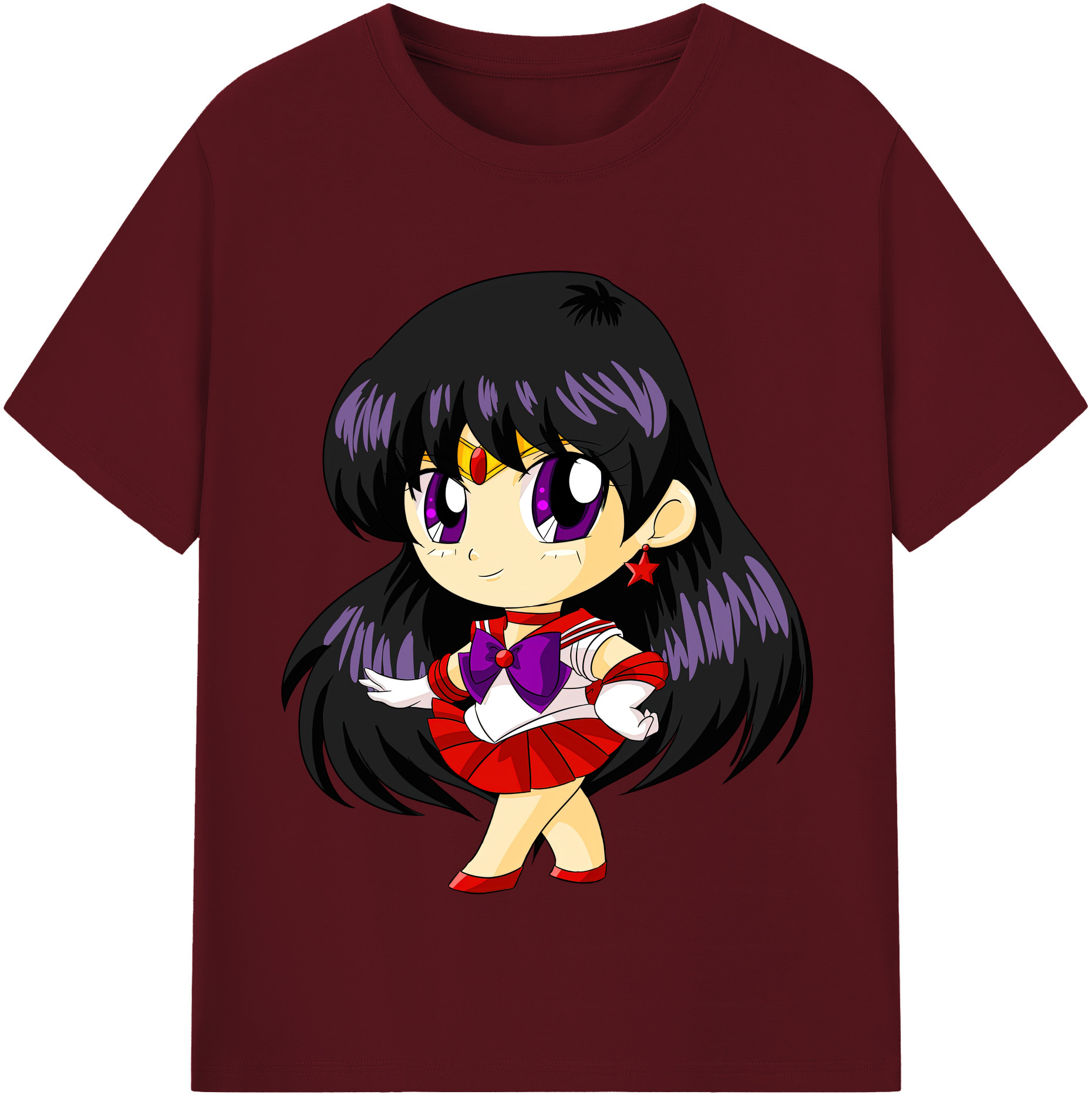 （画像用） 美少女戦士セーラームーン 火野レイ ひの レイ Sailor Moon Hino Rei （セーラーマーズ,Sailor Mars） 綿100％半袖Tシャツ（フロントプリント）